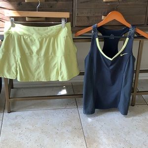 Nike dri fit tennis skirt and tank set